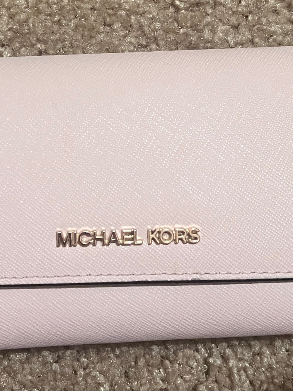 Michael Kors Pale Pink Saffiano Leather Wallet with Gold Logo